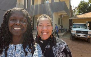 Dianna Wright (left) and Shavon Starling-Louis in South Sudan, February 1, 2023.
